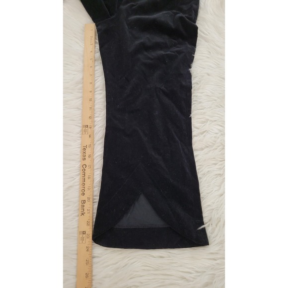 Velvet Black High-Waisted Cropped Wide Leg Pants Vintage Rare 90s Y2K - Picture 7 of 8